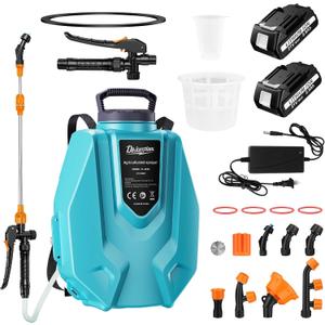 Battery Powered Garden Sprayer 3.2 Gallon, Electric Backpack Sprayer, Weed Yard Lawn Sprayer with 7 Mist Nozzles & Retractable Wand & Adjustable Strap for Lawn, Garden, Yard