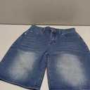 GINGTTO Mens Baggy Jean Shorts Loose Fit Long Denim Shorts Below Knee 14 Inch Inseam (28, Dark Blue)