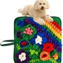 Snuffle Mat for Dogs Cats, Pet Treats Feeding Mat, 17.7x17.7inch for Small/Medium, Interactive Dog Puzzle Toys, Felt Wool Dog Sniff Mats for Slow Feed, Encourages Natural Foraging Skills