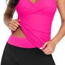 Talisea Womens Tankini Bathing Suits with Skirt Two Piece Tummy Control Swimsuits Ladies Swimwear (Pink, M)
