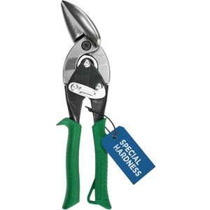 MIDWEST Special Hardness Aviation Snip - Right Cut Offset Stainless Steel Cutting Shears, Made in the USA - MWT-SS6510R