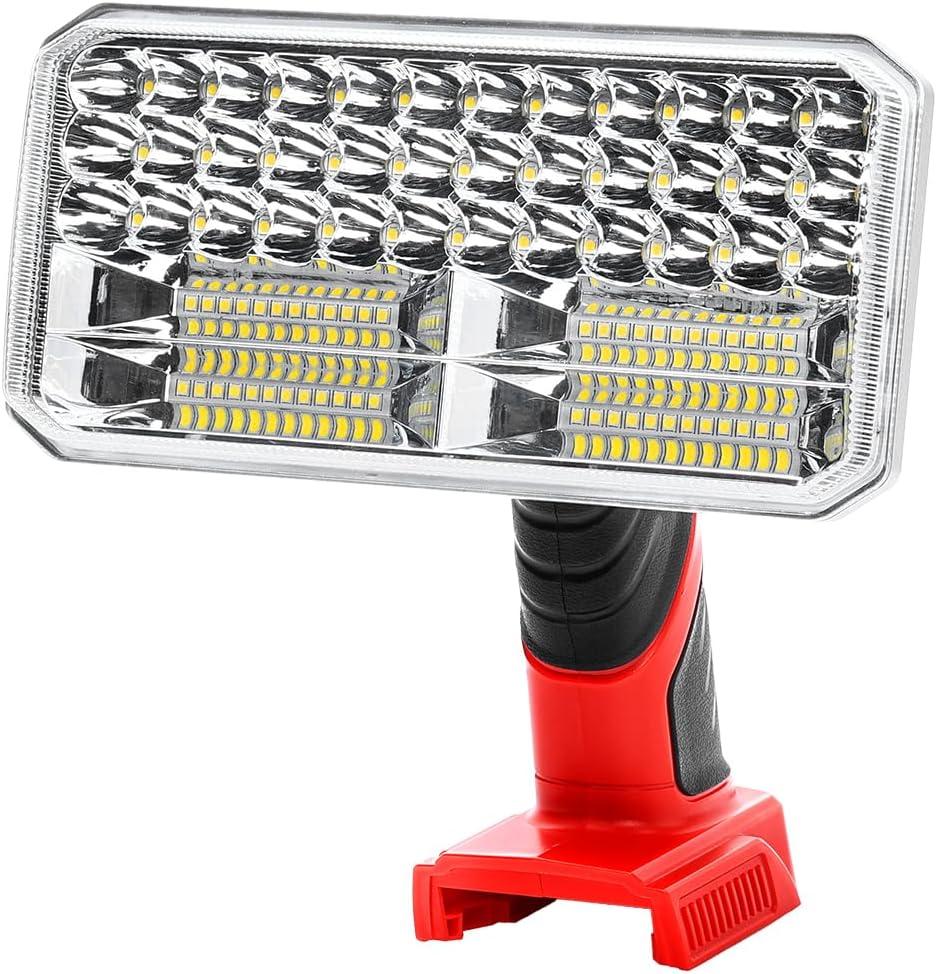 4000LM Light Compatible with Milwauke 18V Lithium Battery, 40W Work Light with USB Port, LED Work Light for Emergencies, Camping, Outdoor, Indoor (Battery not Included) (RED-WXD-40W-DJ002-MIL)