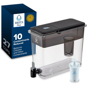 Brita UltraMax Large Water Dispenser with 1 BritaPlus Filter, 27 Cup Capacity, Black 