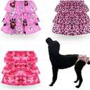 Cathy Doll 3 Pack Premium Reusable Washable Dog Diapers for Female Dogs in Heat Period Incontinence Puppy Training Highly Absorbent Leak-Proof Durable Pink (L)