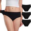 EcoPeriod Period Underwear for Women Heavy Flow Leakproof Menstrual Underwear Seamless Period Panties (Black, S)