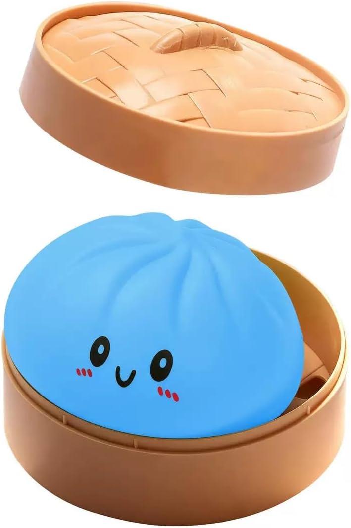 Dumpling Squishy Mystery Dumpling Squishy Stress Balls Fidget Sensory Toy Soft Squeeze Decompression Dough (Blue)
