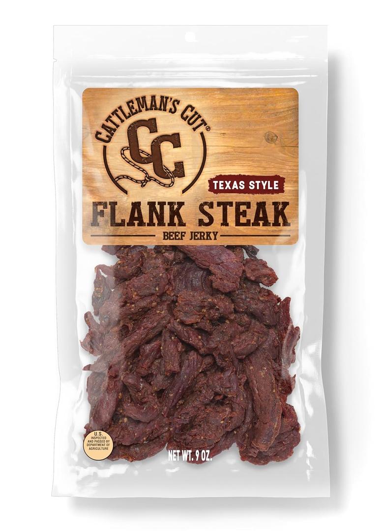 Cattleman's Cut Texas Style Flank Steak Beef Jerky, 9 Ounce