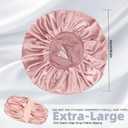 3 x Silk Bonnet for Sleeping Women Double Layer Satin Lined Hair Bonnet for Sleeping Shower Cap for Women with Natural Curly HairMediumBlush Pink-Blush Pink