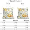 Pumpkin Fall Pillow Covers 18x18 Set of 2 Yellow Saga Green Leaf Autumn Floral Thanksgiving Pillow Cases Outdoor Decorative Holiday Cushion Cover Rustic Decoration Farmhouse Home Sofa Couch Bed Decor