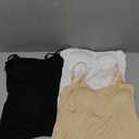 Air Curvey 2/3 Pack Cotton Women's Camisole with Shelf Bra Adjustable Strap Tank Tops Soft Undershirts Layering Tops, Size L