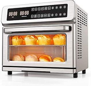 11-in-1 Air Fryer Toaster Oven, 22 Quart Convection Toaster Oven Air Fryer Combo, 1700W Countertop Rotisserie Oven, Large Airfryer Oven, ETL Certified