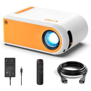 Mini Projector for Outdoor Movies, KHQ Full HD Video Projector Support 1080P for iPhone, Portable Projector for Home Theater Use, Compatible with Smartphone/TV Stick/PS4/HDMI/AV/USB (2 Pack)