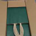 qiqee 100PCS Gift Bag with Handles Bulk Kraft Deep Green Paper Bags Multiple Uses (8.3"x3"x6"inch Small Size)