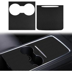 Center Console Wrap Carbon Fiber Texture for Tesla Model 3/Y 2021-2025,Console Cover for Tesla Interior Decor Accessories(Not for M3 Highland/My Juniper)
