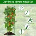 3 Pack Tomato Cages for Garden, Up to 55Inch Square Tomato Plant Cage, Upgraded Octagonal Connector, Heavy Duty Adjustable Tomato Stake Support for Garden Climbing Vegetables Flowers Fruits