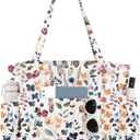 Large Corduroy Tote Bag for Women - Cute Shoulder Reusable Canvas Bags with Zipper Multi-Pocket for School