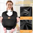 Baby Wraps Carrier Sling, Baby Carrier for Newborns and Toddlers,Skin-Friendly and Soft Front Baby Carrier Wrap Perfect Newborn Gifts (Black, Mesh)