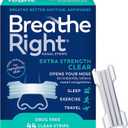 Breathe Right Nasal Strips | Extra Strength | Clear | For Sensitive Skin I Drug-Free Snoring Solution & Nasal Congestion Relief Caused by Colds & Allergies | 44 Count (Packaging May Vary)