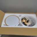 Small Gold Chandelier Ceiling Fan 22'' With Lights - Dimmable Semi Flush Mount, Low Decibel 6 Speeds, LED Fandelier Retractable Blades for Small Spaces, Kid Rooms