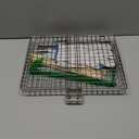 Grill Basket - Grill Baskets for Outdoor Grill, Stainless Steel Large Grilling Basket w Removable Handle, Portable Fish Grilling Rack for Grill Ideal Meat Fish Vegetables Grilling Accessories