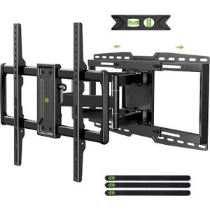 USX MOUNT Heavy Duty Full Motion Sliding TV Wall Mount for 42-97 Inch TVs up to 150 lbs, Wall Mount TV Bracket for Wood Studs 12/16/18/24 inch, Swivel & Tool-Free Tilt, Max VESA 600x400mm