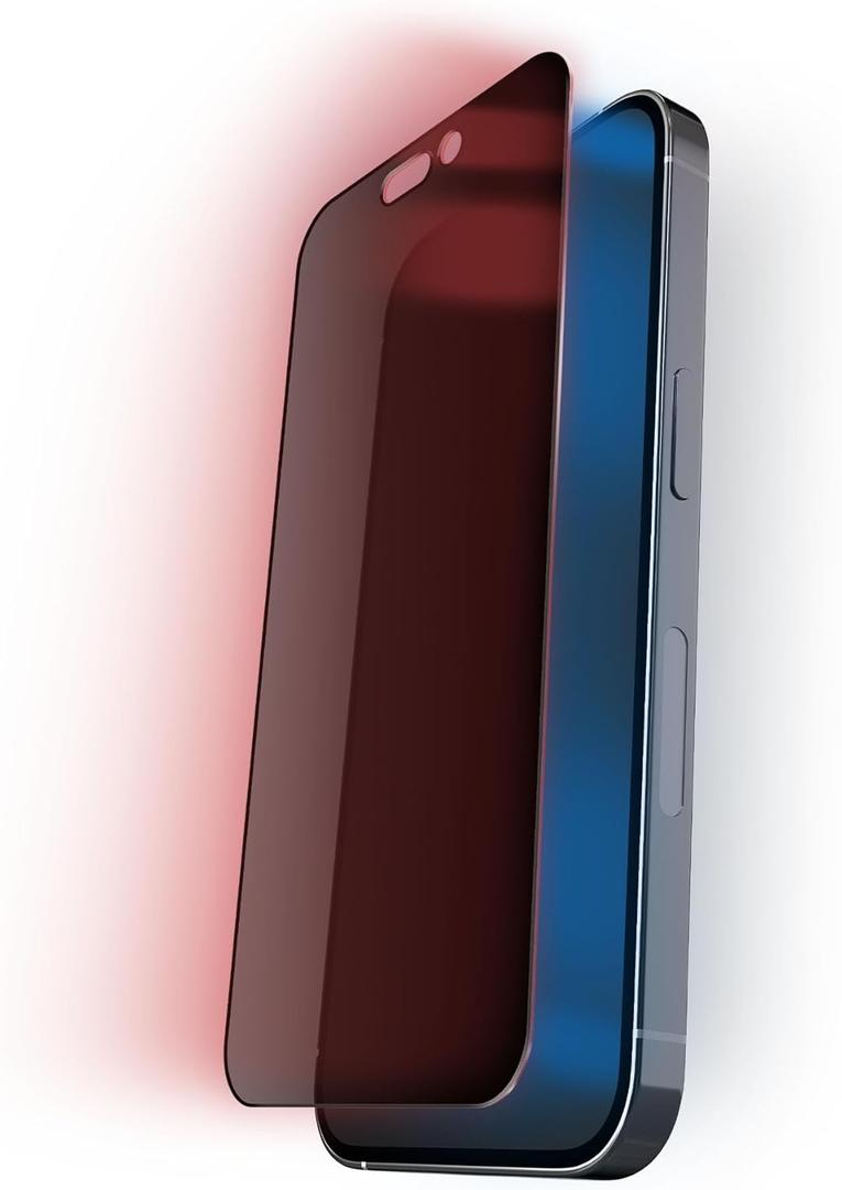 BodyGuardz Red Light Converter Privacy Screen Protector  Passive Red Light Therapy for Face - Promotes Better Sleep, Healthier Skin, Reduced Eye Strain - Privacy Glass, Easy Install (iPhone 17 Pro Max - 6.9 inch)