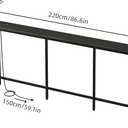 86.6" Behind Couch Table with Fast Charging Station, 7.1" Narrow Skinny Sofa Table with 2 Power Outlets, 2 USB-A, USB-C for Console Entryway, Black