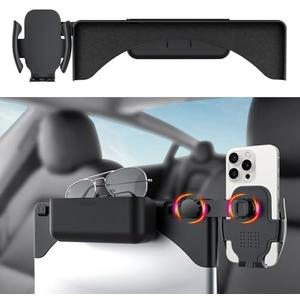 FITALLUS Tesla Phone Mount & Holder for Tesla Model Y (2019-2024) & Model 3 (2018-2023) - Premium Screen Dock Accessory with Dual-Side Clamp, ABS Base + Aircraft Aluminum Arm, Silent Anti-Slip Design