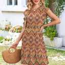 WIHOLL Summer Dresses for Women 2025 Cap Sleeve Casual Sundresses Floral Tiered Swing Babydoll Vacation Mini Dress (Small, 02 - Boho Print)