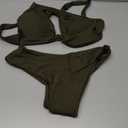 geluboao Women Two Piece Dark Green Swimsuit Sexy Front Kont High Waist Bikini Set Cheeky High Cut Bathing Suit, L