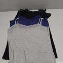 Bencailor 3 Pcs Women's Long Tank Tops, Lace Camisole Neck Cami Adjustable Spaghetti Strap Undershirts for Women (Medium,Black,Gray,Navy)