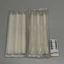 Homemory Real Wax LED Flameless Taper Candles with Remote Timer, 9.6 Inches Ivory Fake Candlesticks, Dripless Battery Operated Window Candle with 3D Flickering Flame for Fireplace Xmas Halloween