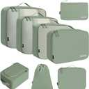 BAGAIL 8 Set Packing Cubes Luggage Packing Organizers for Travel Accessories-Matcha Green