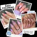 UNA GELLA Medium Stiletto Gel Nail Tips Full Cover 216Pcs Almond Shape Nails Tips Stiletto Pre etched Soft Gel Nails Clear Fake False Nail Tip For Home Art Salon 12 Sizes