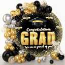 6.5FT Round Graduation Backdrop 2025, Wrinkle-Resistant Polyester Photo Backdrop for Graduation Party, Congrats Grad Sign, Balloon Wall & Arch Decor, Class of 2025 Background for Photoshoot