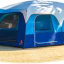 KTT Extra Large Tent 10-12-14 Person(A),Family Cabin Tents,2 Rooms,3 Doors and 3 Windows with Mesh,Straight Wall,Waterproof,Double Layer,Big Tent for Outdoor,Picnic,Camping,Family Gathering