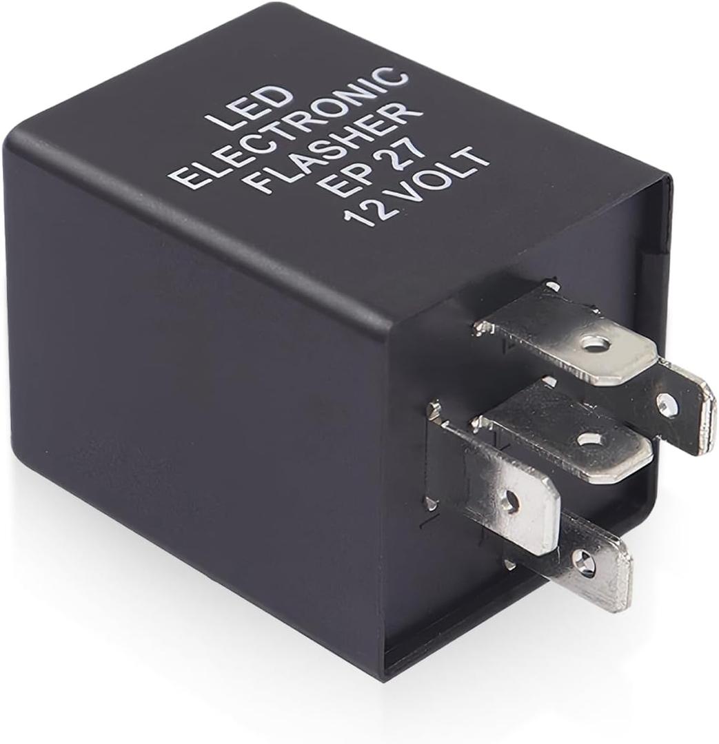 EP27 5 Pin LED Flasher Relay for Hyper Flash Fix, Compatible with Ford Dodge Chevrolet Lincoln Mercury Mazda, LED Turn Signal Blinker Relay