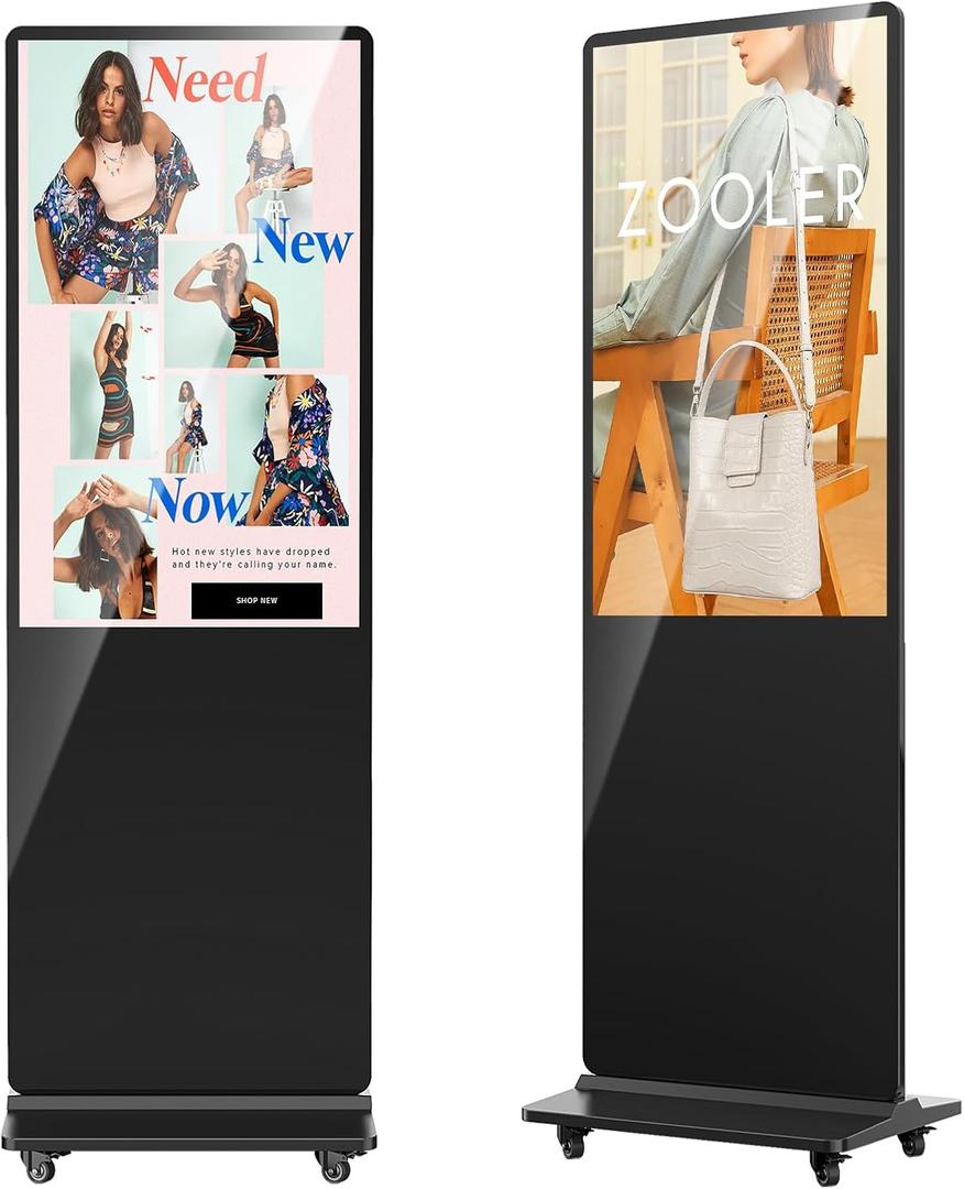43'' Digital Signage Display Smart Android LCD Sign Kiosk Electronic Menu Board Advertising Display Screen Monitor HDMI WiFi USB 4K Media Video Player (Non Touch Screen, Black)