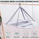 1 Tier Folding Mesh Clothes Drying Rack with Internal Fixation Stackable Sweater Drying Rack Portable Hanging Laundry Rack for Sweater,T-Shirt,Delicates,Swimsuit (2 Pack)