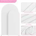 Fomcet Wedding Arch Cover 7.2FT, 6FT White Spandex Arch Backdrop Covers 2 Set Round Top Fitted Fabric for Birthday Party Baby Shower Wedding Arches Stand Decoration