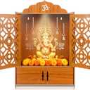 Wooden MDF Temple Mandir, 51x37x27 cm, Pack of 1