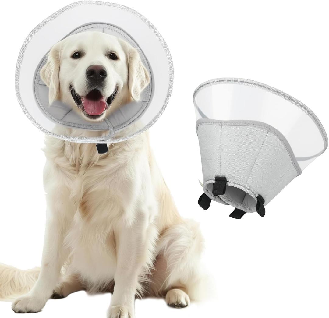 Soft Dog Cone Collar for Large Medium Small Dogs, Adjustable Cones for Dogs to Stop Licking, Recovery Collar After Surgery to Prevent Licking-Comfortable Alternative to Dog Cones(XL(Neck:17.5"-20.7") (XL)