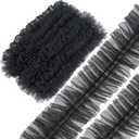 GORGECRAFT 10 Yards 6cm Wide Pleated Lace Edge Trim Embroidery Ruffle Organza Mesh Chiffon Ribbon Gathered Tulle Fabric Applique Edging Trimmings for Sewing Bridal Dress Costume Decoration Craft Black