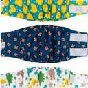CuteBone Belly Wrap Male Dog Washable Puppy Diapers Reusable Doggie Diapers Medium 3pcs a Pack DM02M (M(14"-17"))