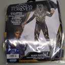 Marvel Black Panther Official Youth Halloween Costume - Premium Quality Padded Jumpsuit with Plastic Mask (Black, L)