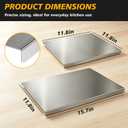 2Pcs L-Shaped Stainless Steel Cutting Board with Lip, 304 Metal Chopping Board Double-Sided Use, 23.6x15.7" & 15.7x11.8" Pastry Kneading Board for Meat Fruits Veggies Bread, Easy-Clean Dishwasher Safe