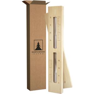 Northwood Sauna - Sauna Sand Timer - Handmade from Finnish Pine Wood - Wall-Mounted Rotating 15-Minute Hourglass with White Sand