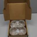 QIAOIDEA Pack 4 Woven Rattan Tealight Candle Holder Candle Lantern, Coastal Tropical Boho Glass Tea Light Holder Votive Candle Holders, Natural Seagrass Hand Woven Votive Candle Holder