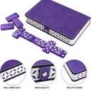 Dominos Set for Adults and Kids - Domino Set for Classic Board Games - Thick Jumbo Dominoes Double 6 for Travel Games - Purple Domino's 28 Tiles with Case