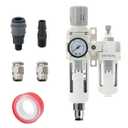 3/8" PT Compressed Air Filter Regulator Lubricator Combo Water/Oil Trap Separator Air Filter Pressure Regulator Automatic Drainage AC3010-03D (3/8" NPT, Automatic Drainage)
